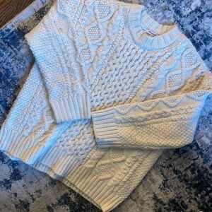 Madewell Irish Style Cable-knit Oversized Sweater in Cream